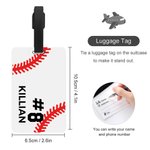 Etiqueta de equipaje de béisbol personalizada con nombre Accesorios de viaje Regalo de cumpleaños para jugador de béisbol Amante del deporte