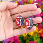 Orecchini da calcio personalizzati con numeri scintillanti Regalo di compleanno per gli amanti del calcio mamma