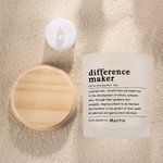 Personalised Difference Maker LED Candle Lamp Jar with Name and Wooden Lid Home Decor Appreciation Gift for Leader Coworker Teacher