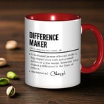 Personalised Difference Maker 11oz Ceramic Mug with Name Appreciation Birthday Gift for Leader Coworker Teacher