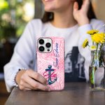 Personalised Pink Rose Sorority Phone Case with Name and Text for iPhone Samsung Graduation Keepsake Birthday Gift for Sisters Friends