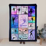 Personalized Rhythmic Gymnastics Design Soft Throw Blanket with Name Housewarming Birthday Gift for Gymnastics Lovers