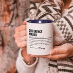Personalised Difference Maker 11oz Ceramic Mug with Name Appreciation Birthday Gift for Leader Coworker Teacher