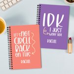 Taccuino a spirale personalizzato con nome I Just Work Here A5 e 120 pagine foderate Regalo di apprezzamento per la famiglia e gli amici