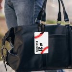 Etiqueta de equipaje de béisbol personalizada con nombre Accesorios de viaje Regalo de cumpleaños para jugador de béisbol Amante del deporte