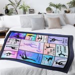 Personalized Rhythmic Gymnastics Design Soft Throw Blanket with Name Housewarming Birthday Gift for Gymnastics Lovers