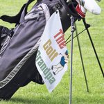 Personalizado El Golf Cartoon Character Waffle Toalla con Título y Gancho Portátil Cumpleaños Curso Accesorios Regalo para los amantes del golf