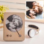 Giradischi in legno con foto personalizzata con riproduzione della tua canzone preferita regalo per anniversari e San Valentino per coppie
