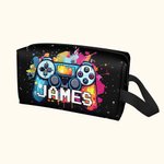 Personalisierte tragbare bunte Spiel-Controller-Muster Kulturtasche mit Griff Reisezubehör Geburtstagsgeschenk für Spiele-Liebhaber