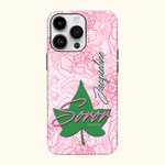 Personalised Pink Rose Sorority Phone Case with Name and Text for iPhone Samsung Graduation Keepsake Birthday Gift for Sisters Friends