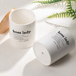 Pot de fleurs en céramique personnalisé avec nom et base en bambou Cadeau de promotion pour femme patronne