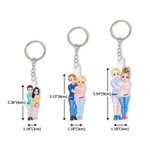 Personalised Couple Cartoon Hugging Acrylic Keychain with Name Valentine's Day Anniversary Bag Charms Gift for Couples