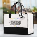 Personalized Colored Difference Maker Definition Large Canvas Tote Bag with Name Birthday Appreciation Gift for Leaders Coworkers Women 2