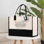 Personalized Colored Difference Maker Definition Large Canvas Tote Bag with Name Birthday Appreciation Gift for Leaders Coworkers Women 4
