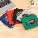 Personalized Cartoon Cheerleader Girl Leather A5 Lined Journal Notebook Pen Set with Name Birthday Game Day Office Gift for Women Girls