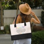 Personalized Colored Difference Maker Definition Large Canvas Tote Bag with Name Birthday Appreciation Gift for Leaders Coworkers Women 5