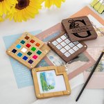 Iniziale personalizzata in legno a 15 griglie Mini tavolozza magnetica per acquerello con nome e clip Forniture portatili per pittura Regalo per artista pittore