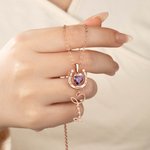 Personalized Lucky and Love Horseshoe Necklace with Heart Birthstone and Name Birthday Anniversary Gift for Women Horse Lovers