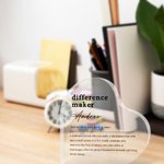 Personalised Difference Maker Acrylic Heart Plaque with Name Home Decor Appreciation Gift for Friends Family Coworkers