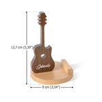 Gepersonaliseerde Retro Gitaar Vormige Houten Telefoonstandaard met Gegraveerde Naam Bureau Decoratie Verjaardag Cadeau voor Gitaarliefhebbers