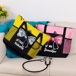 Personalized Medical Bow Stethoscope Large Name Tote Bag with Mesh Pockets Travel Accessories Birthday Nurses Week Appreciation Gift for Medical Staff