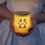 Gepersonaliseerd Hond Silhouet Regenboogbrug Pootafdruk Kaarsenpot met LED Kaars Sympathie Cadeaus voor Huisdierliefhebber