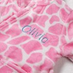 Personalized Leopard Cow Teddy Print Baby Hooded Dressing Gown with Embroidered Name Soft Daily Use Baby Shower Birthday Gift for Baby Toddler