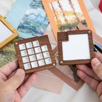 Iniziale personalizzata in legno a 15 griglie Mini tavolozza magnetica per acquerello con nome e clip Forniture portatili per pittura Regalo per artista pittore