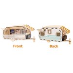 Marco de fotos personalizado de madera para coche de camping con tira de luz LED y 3 fotos Regalo conmemorativo de decoración del hogar para campistas