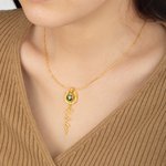 Personalized Lucky and Love Horseshoe Necklace with Heart Birthstone and Name Birthday Anniversary Gift for Women Horse Lovers