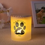 Gepersonaliseerd Hond Silhouet Regenboogbrug Pootafdruk Kaarsenpot met LED Kaars Sympathie Cadeaus voor Huisdierliefhebber