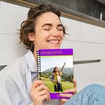 Diario fotográfico personalizado con rayas Diseño A5 Cuaderno de espiral rayado Diario de viaje Vuelta al cole Regalo para la familia Amigos