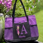 Sac fourre-tout personnalisé avec nom et personnage de dessin animé Cadeau de fin d'études pour fille Femme