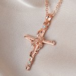 Personalised Cross Bee Adjustable Necklace with Birthstone Dainty Religious Jewellery Anniversary Birthday Baptism Gift for Women