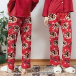 Personalizzato Multicolore Cuore Foto Ritratto Nome Pantaloni pigiama lunghi con coulisse Amicizia Anniversario Regalo per gli amici