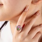Anillo Personalizado Flor Seca Ajustable Cumpleaños Día de la Madre Aniversario Regalo para Mujer