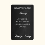 Personalized So Grateful For Wallet Card with Name and Text Birthday Appreciation Gift for Family Friend Teacher