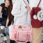 Bolsa de viaje grande personalizada con nombre y correa para el hombro Accesorios de viaje para cumpleaños de niñas animadoras de dibujos animados Regalo para mujeres