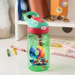 Número de fantasía personalizado Unicornio Dinosaurio Vehículo 16 oz Niño Nombre Botella de agua con asa Pajita de silicona Vuelta al cole Regalo de cumpleaños para niño Niña