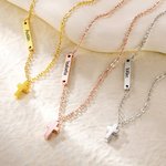 Personalized Tiny Cross Pendant with Engraved Sideway Name Bar Religious Jewelry Easter Baptism 1st Birthday Gift for Baby Kid Newborn Godchildren