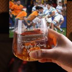 Vasos de Whisky Personalizados con Nombre Grabado y Posavasos de Pizarra Regalo de Cumpleaños con Sentido para los Amantes del Fútbol