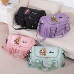 Bolsa de viaje grande personalizada con nombre y correa para el hombro Accesorios de viaje para cumpleaños de niñas animadoras de dibujos animados Regalo para mujeres