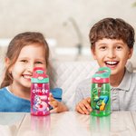 Número de fantasía personalizado Unicornio Dinosaurio Vehículo 16 oz Niño Nombre Botella de agua con asa Pajita de silicona Vuelta al cole Regalo de cumpleaños para niño Niña