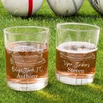 Vasos de Whisky Personalizados con Nombre Grabado y Posavasos de Pizarra Regalo de Cumpleaños con Sentido para los Amantes del Fútbol