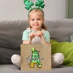 Personalizzato fortunato cappello Shamrock Gnomo Doodle Lettera Iuta Tote Bag con nome Riutilizzabile Festa di San Patrizio Regalo per bambini Famiglia