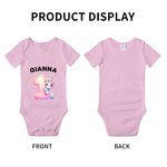 Personalized Construction Vehicles Fantasy Unicorn Number Pattern 100% Cotton Baby Bodysuit T-Shirt with Name Baby Shower Gift for Baby Boy Girl