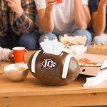 Caja de pañuelos de cuero personalizada con forma de balón de rugby Decoración del escritorio del hogar Día del partido Regalo de cumpleaños para los amantes del deporte