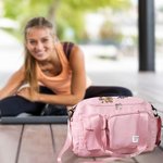 Bolsa de viaje grande personalizada con nombre y correa para el hombro Accesorios de viaje para cumpleaños de niñas animadoras de dibujos animados Regalo para mujeres