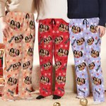 Personalizzato Multicolore Cuore Foto Ritratto Nome Pantaloni pigiama lunghi con coulisse Amicizia Anniversario Regalo per gli amici