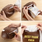 Caja de pañuelos de cuero personalizada con forma de balón de rugby Decoración del escritorio del hogar Día del partido Regalo de cumpleaños para los amantes del deporte